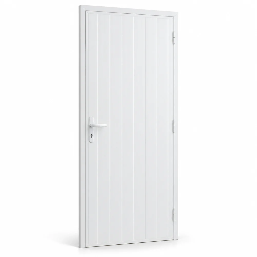 Porta branca de divisória em PVC