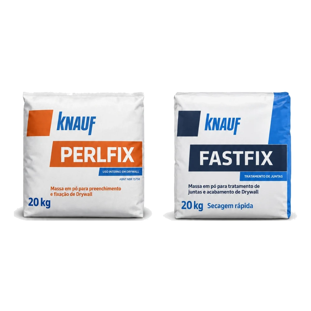 Sacos de massa em pó Perlfix e FastFix Knauf