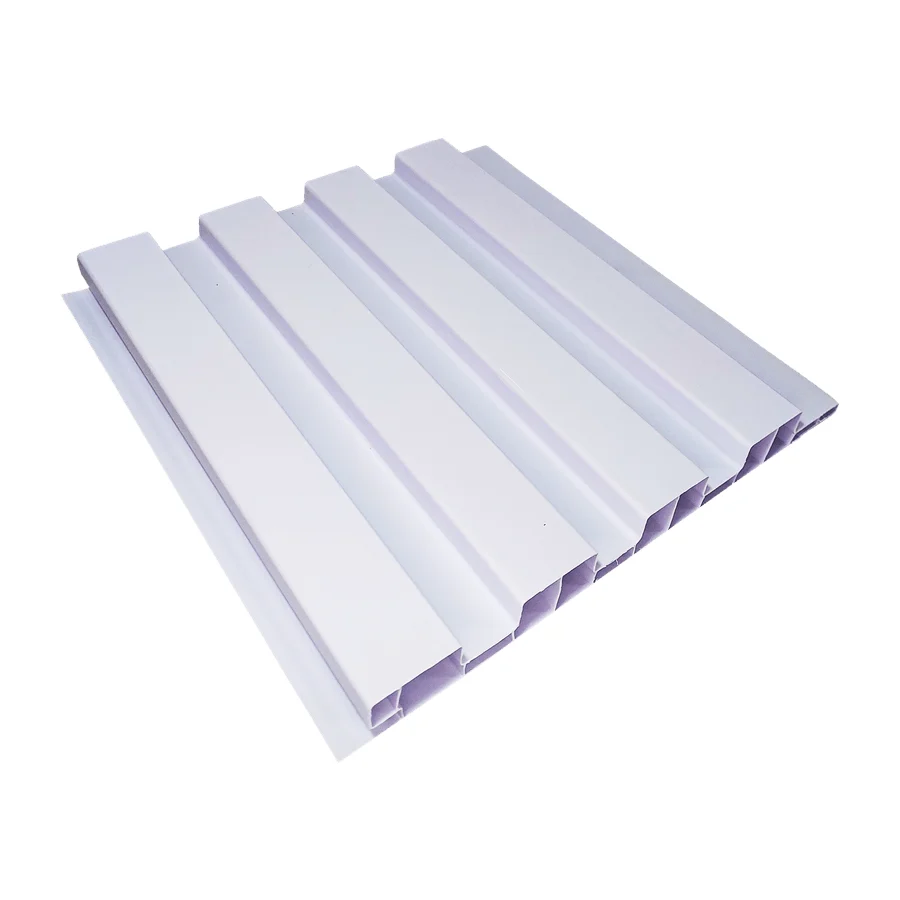 Painel ripado PVC na cor branco, fabricação Belo Santo