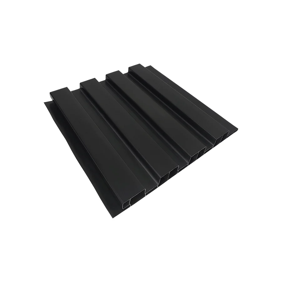 Painel ripado PVC na cor preto, fabricação Belo Santo